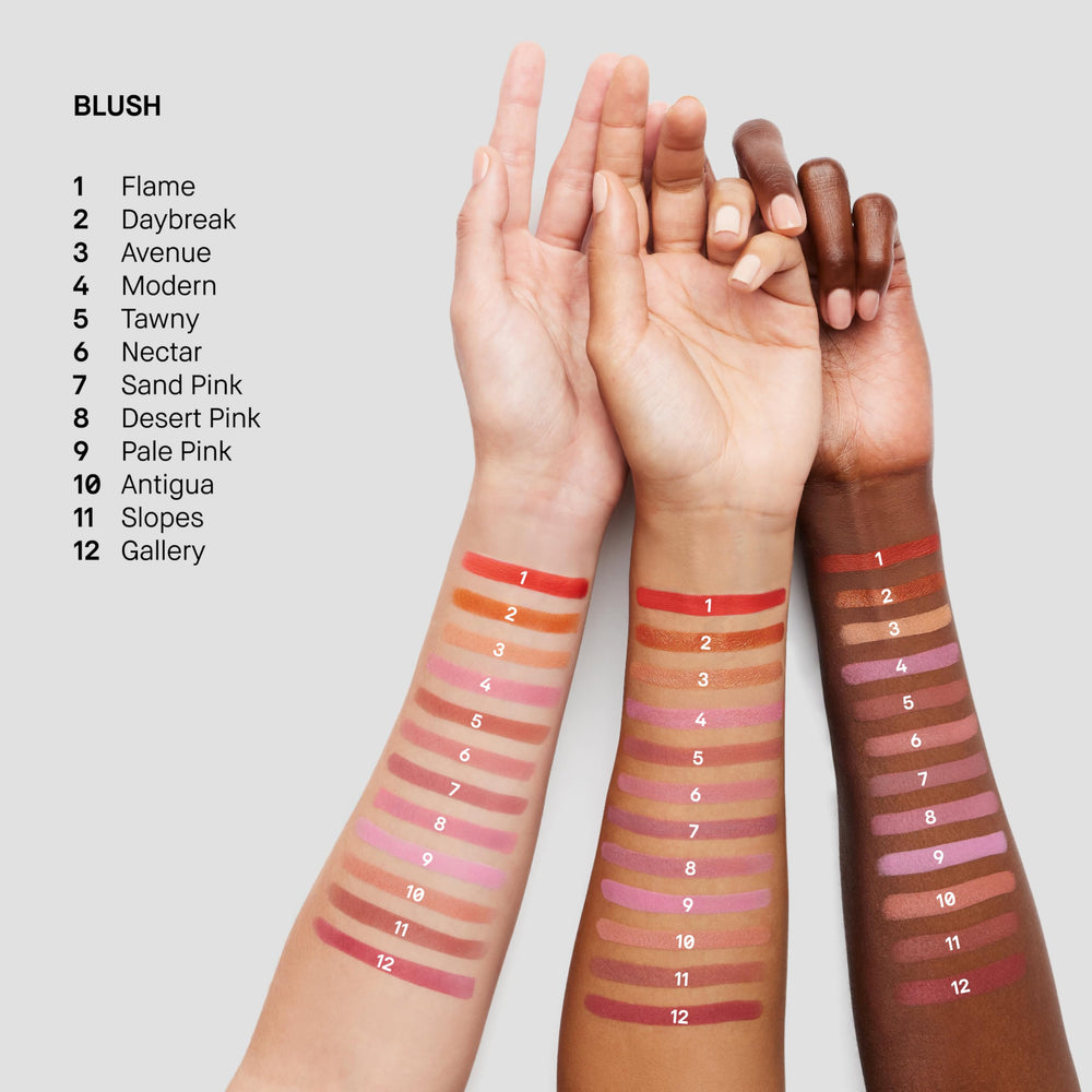 Bobbi Brown two pans showing matte and shimmer Nectar options for finish choice benefit
