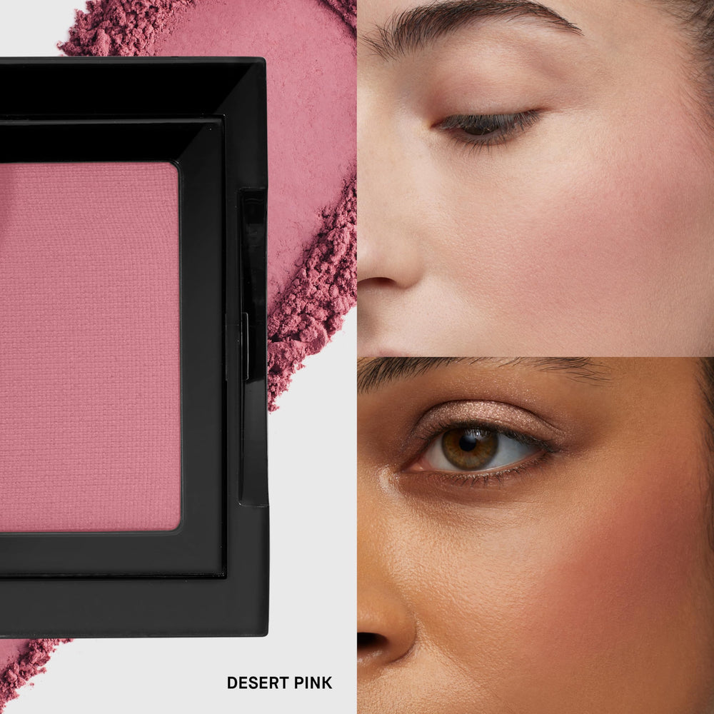 Bobbi Brown pan close-up highlighting fine-milled powder and smooth finish benefit: blendable texture