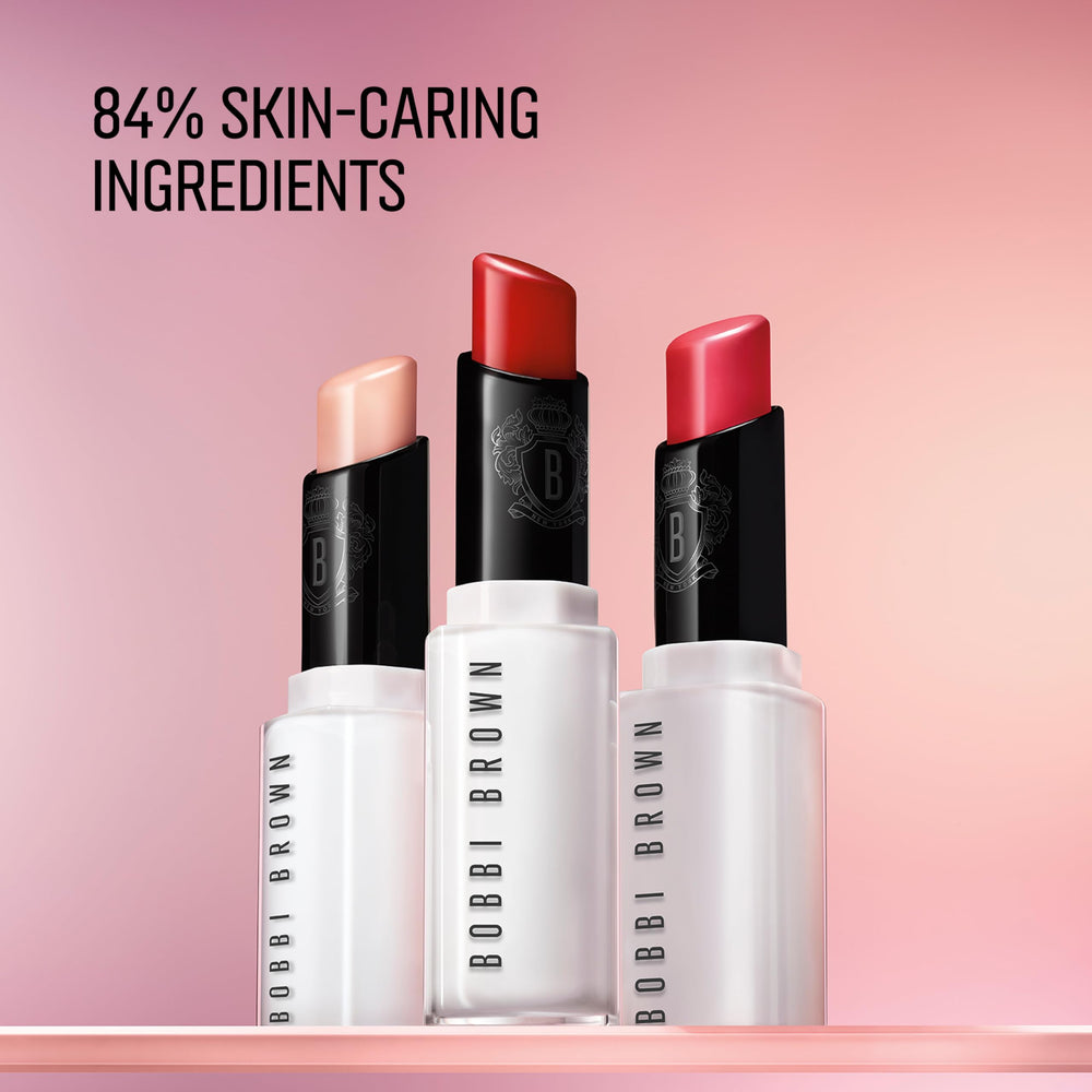 Bobbi Brown balm applied on model lips for plumper look