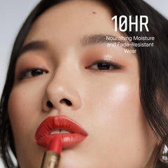 Bobbi Brown lipstick texture swatch on skin showing creamy pigmented coverage