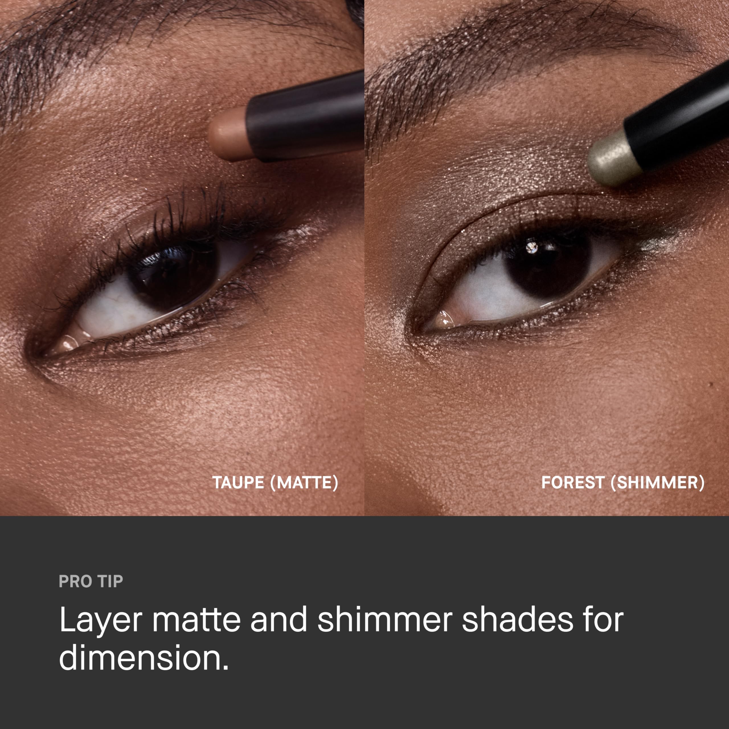 Bobbi Brown shadow stick next to common items to show compact travel-friendly size