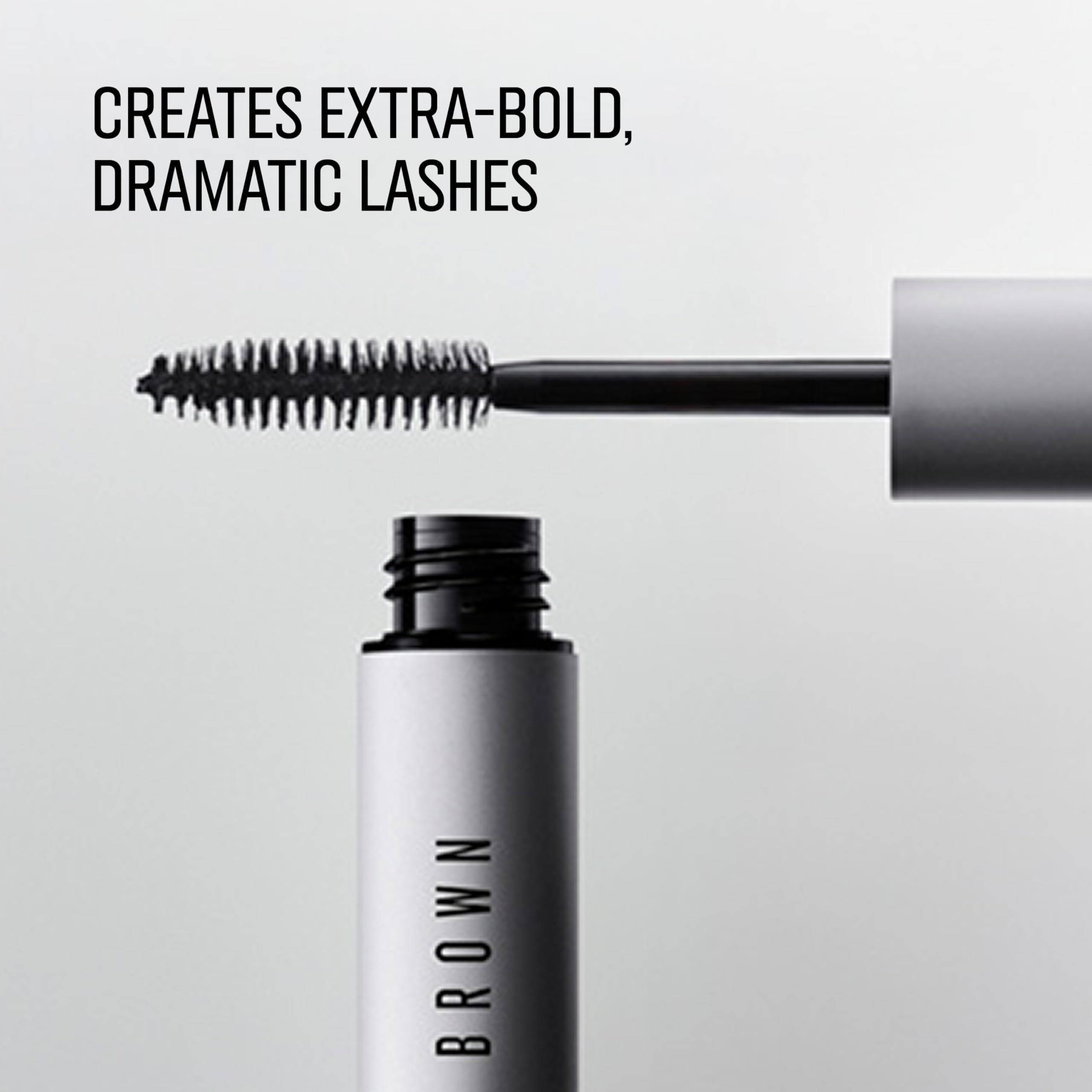 Bobbi Brown mascara applied on model lashes demonstrating dramatic volume and smudge-resistant finish