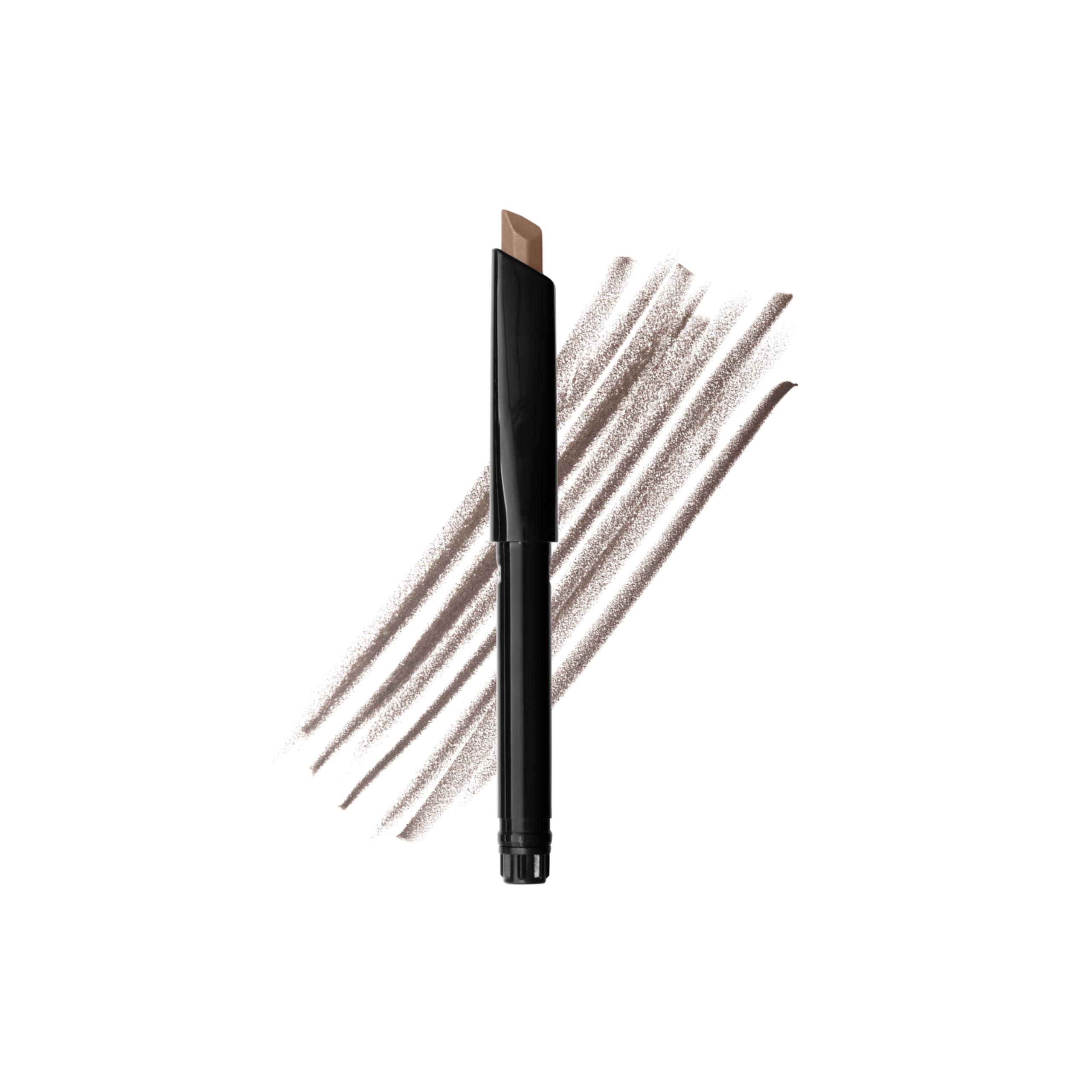 Bobbi Brown pencil refill front view showing neutral brown shade and refill benefit