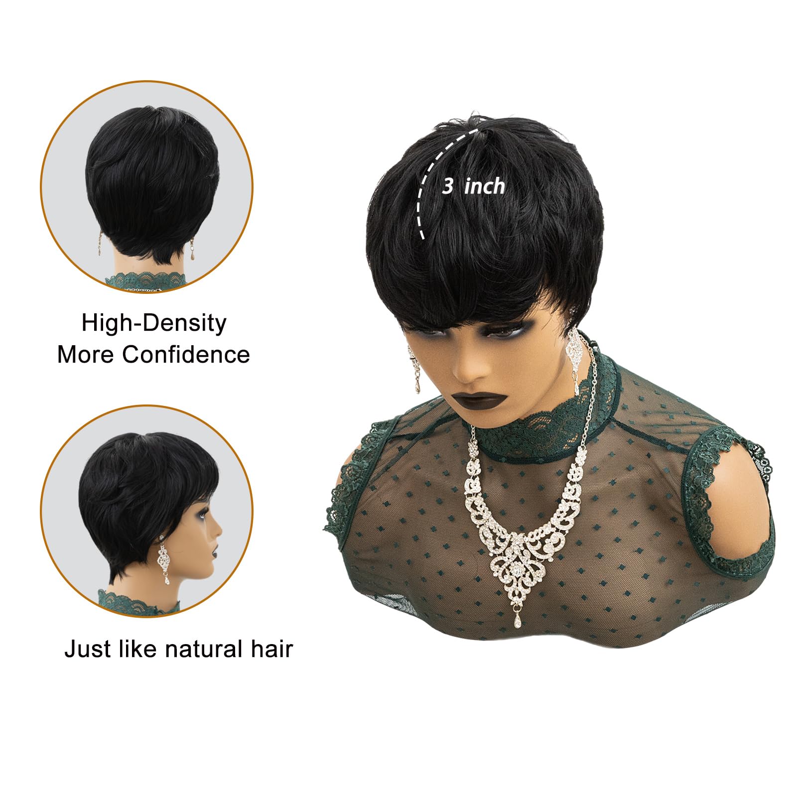 BOBCOO side profile showing layered wavy cut for natural movement