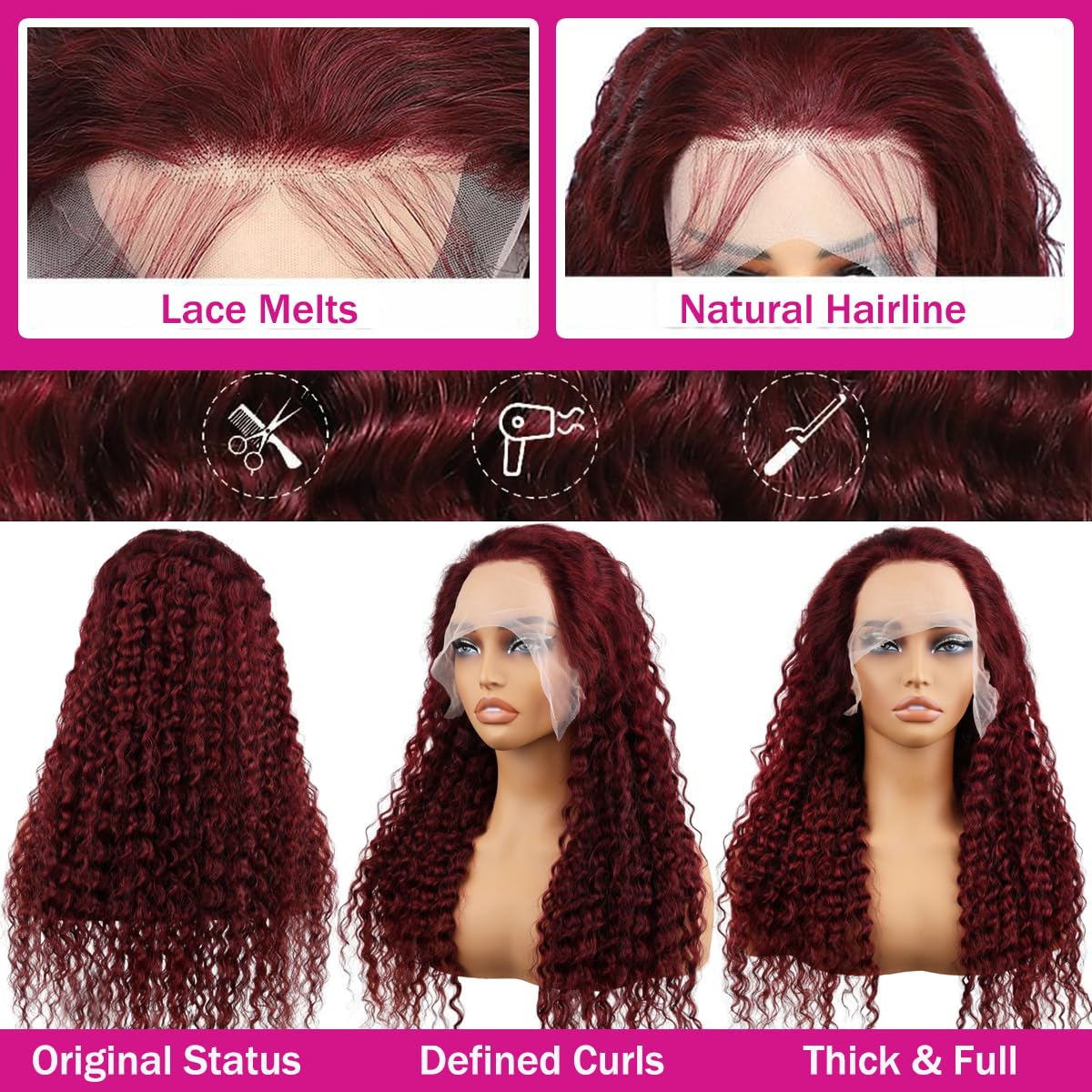 bobili closeup of transparent HD lace hairline for seamless blend benefit