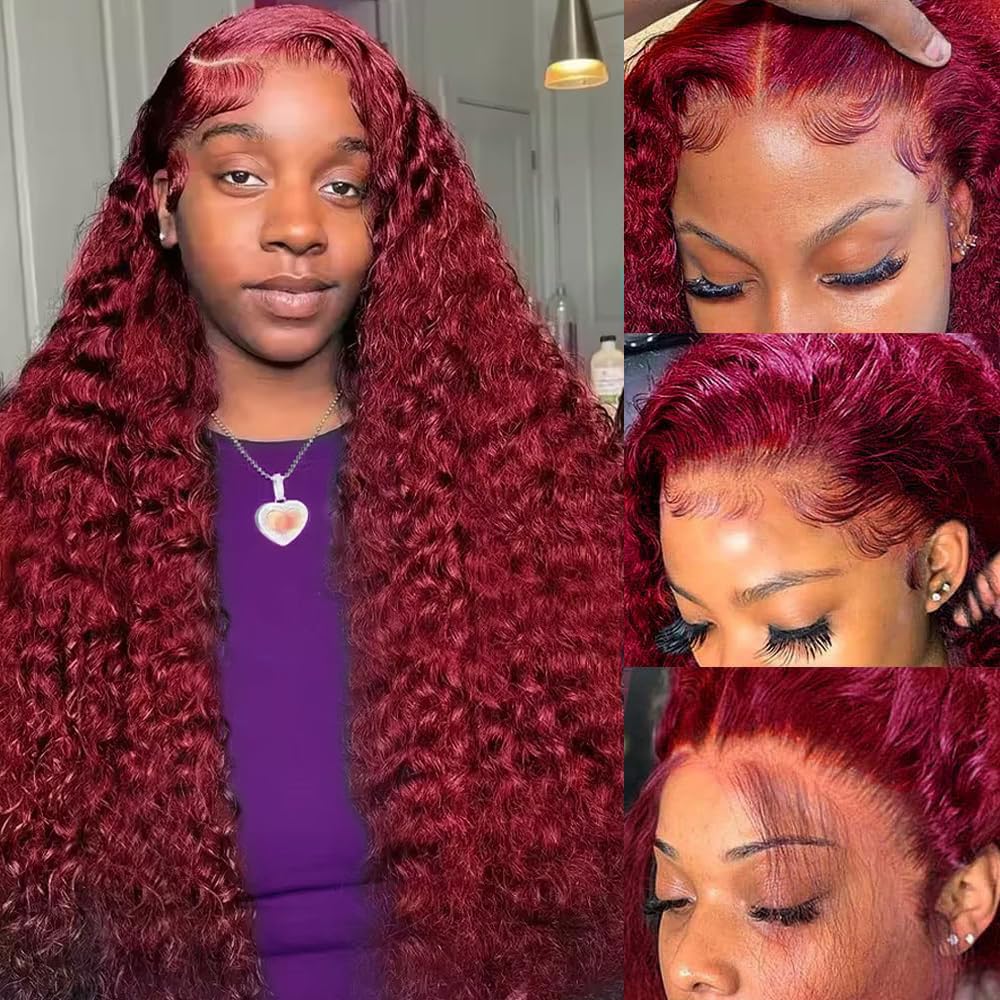 bobili front view shows 30-inch 99J burgundy wig delivering natural volume
