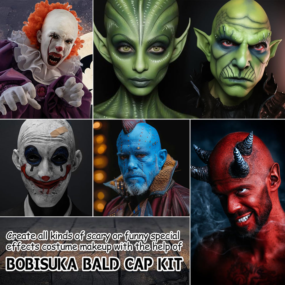 BOBISUKA model applying bald cap, demonstrates natural-looking transformation