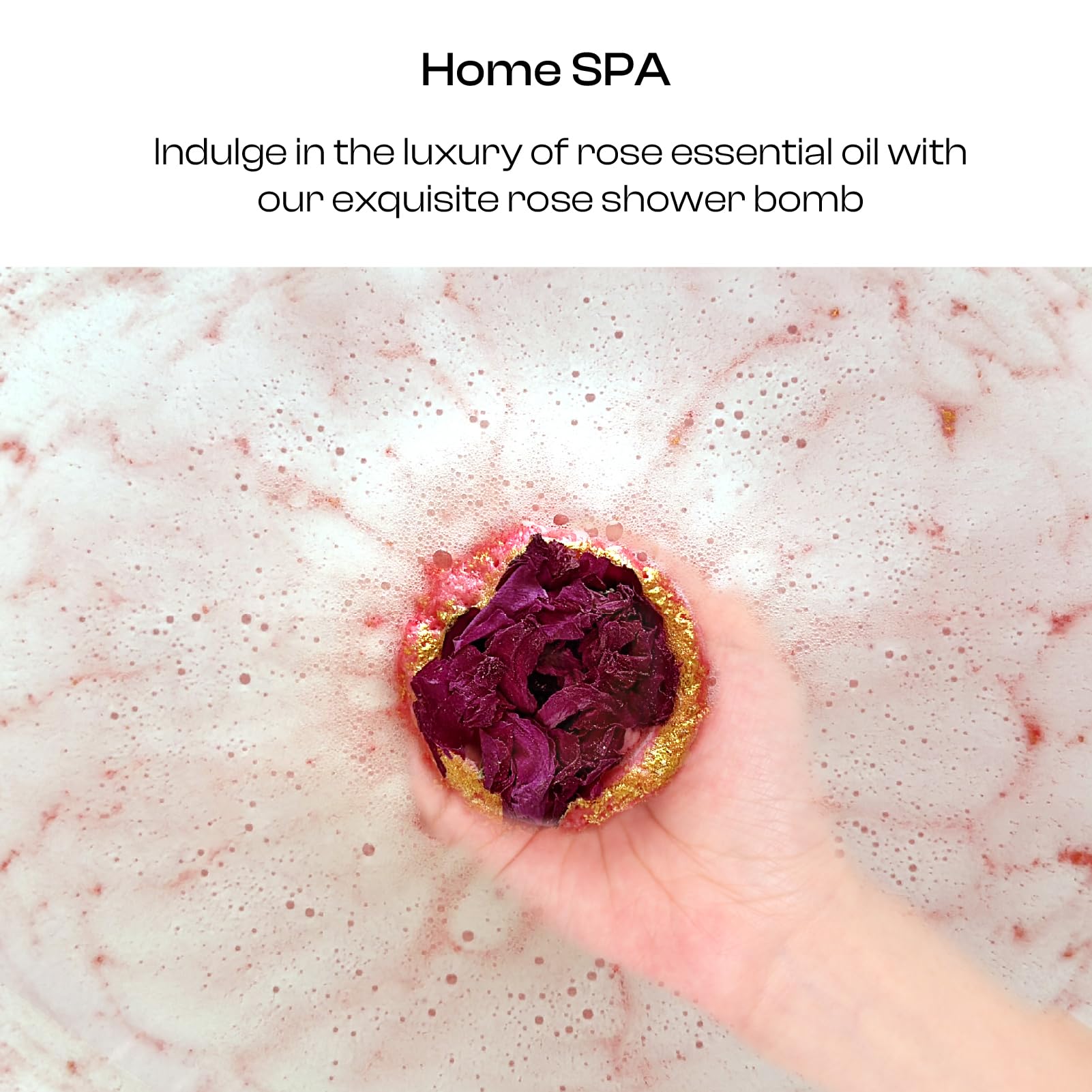 BoboSweeTree bath bomb dissolving in tub demonstrating aromatic release and foam