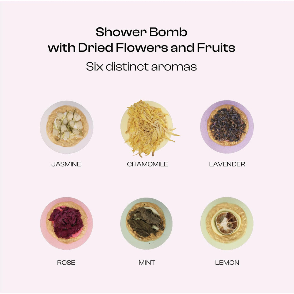 Close-up of one BoboSweeTree bath bomb with visible dried botanicals and texture for luxury feel