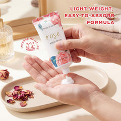 BODY & EARTH lotion pump detail, quick-absorbing hydration benefit