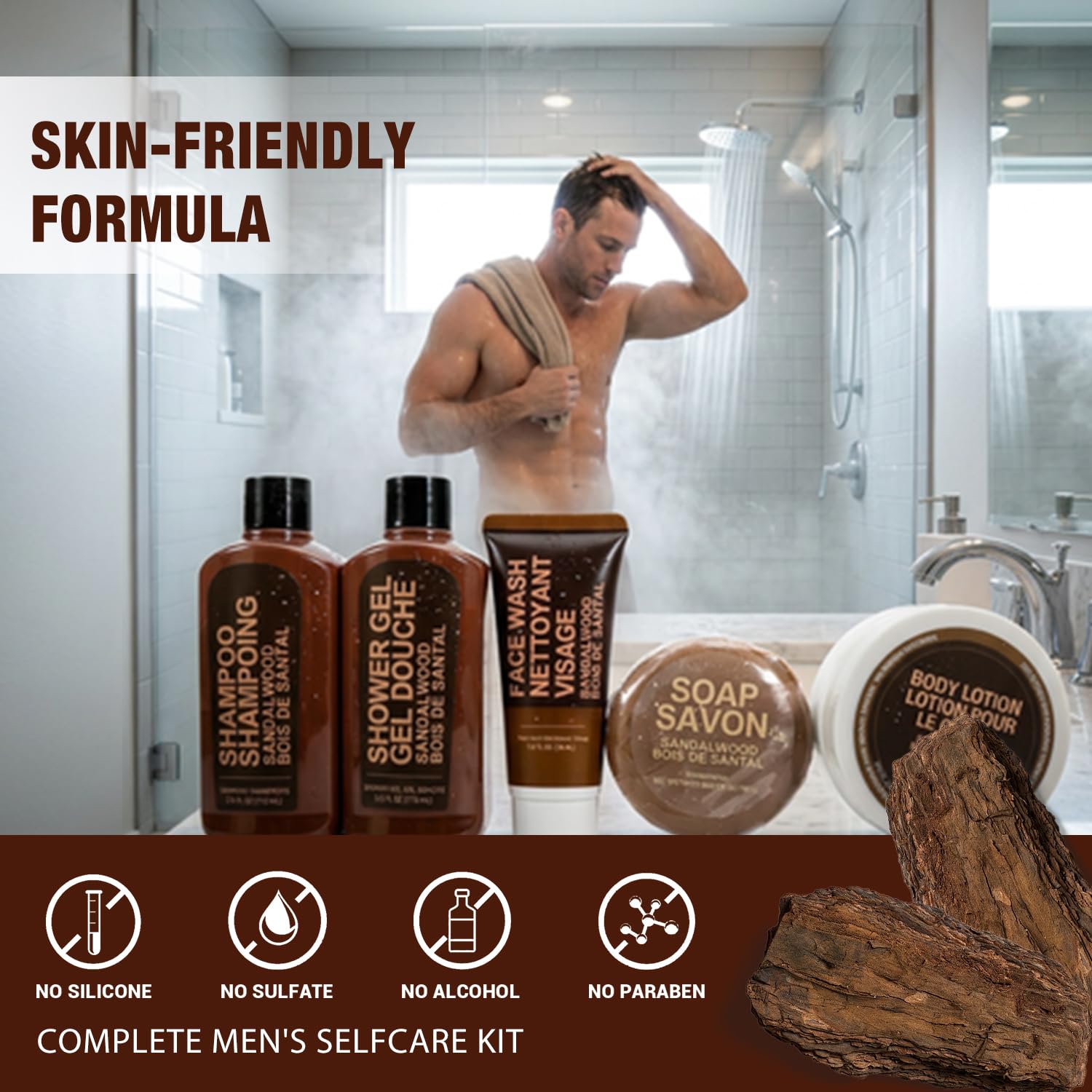 BODY & EARTH soap bar close-up highlighting gentle cleanse and solid convenience