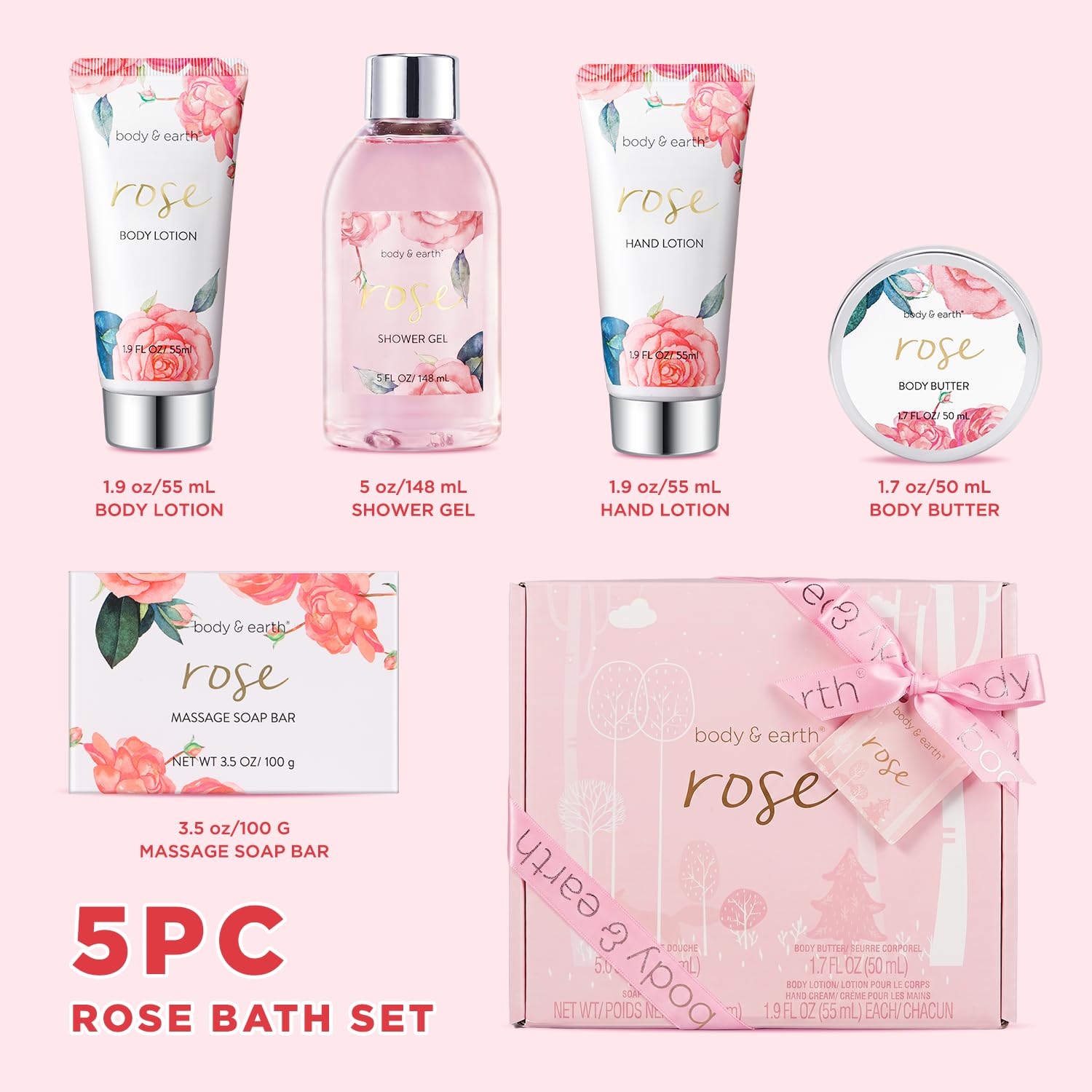 BODY & EARTH shower gel bottle close-up, gentle cleansing benefit
