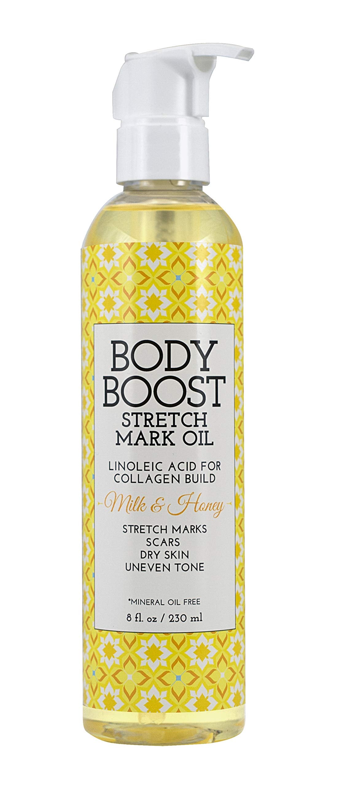 Body Boost front bottle showing milk and honey scent for soothing hydration