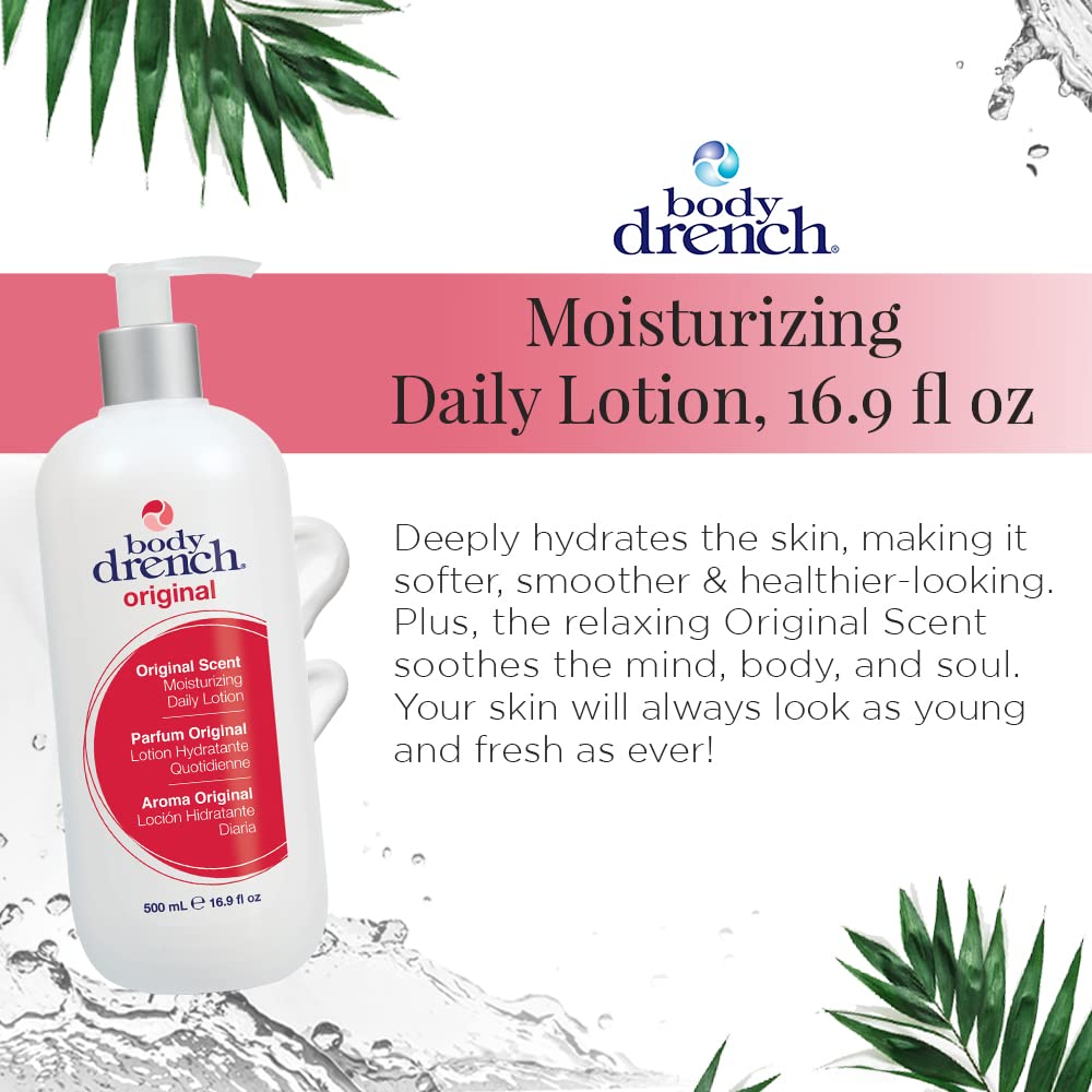 Body Drench lotion texture on hand showing quick-absorbing feel