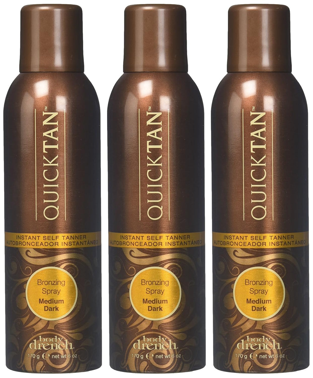 Body Drench front packaging showing bronze-tinted spray and pack benefits