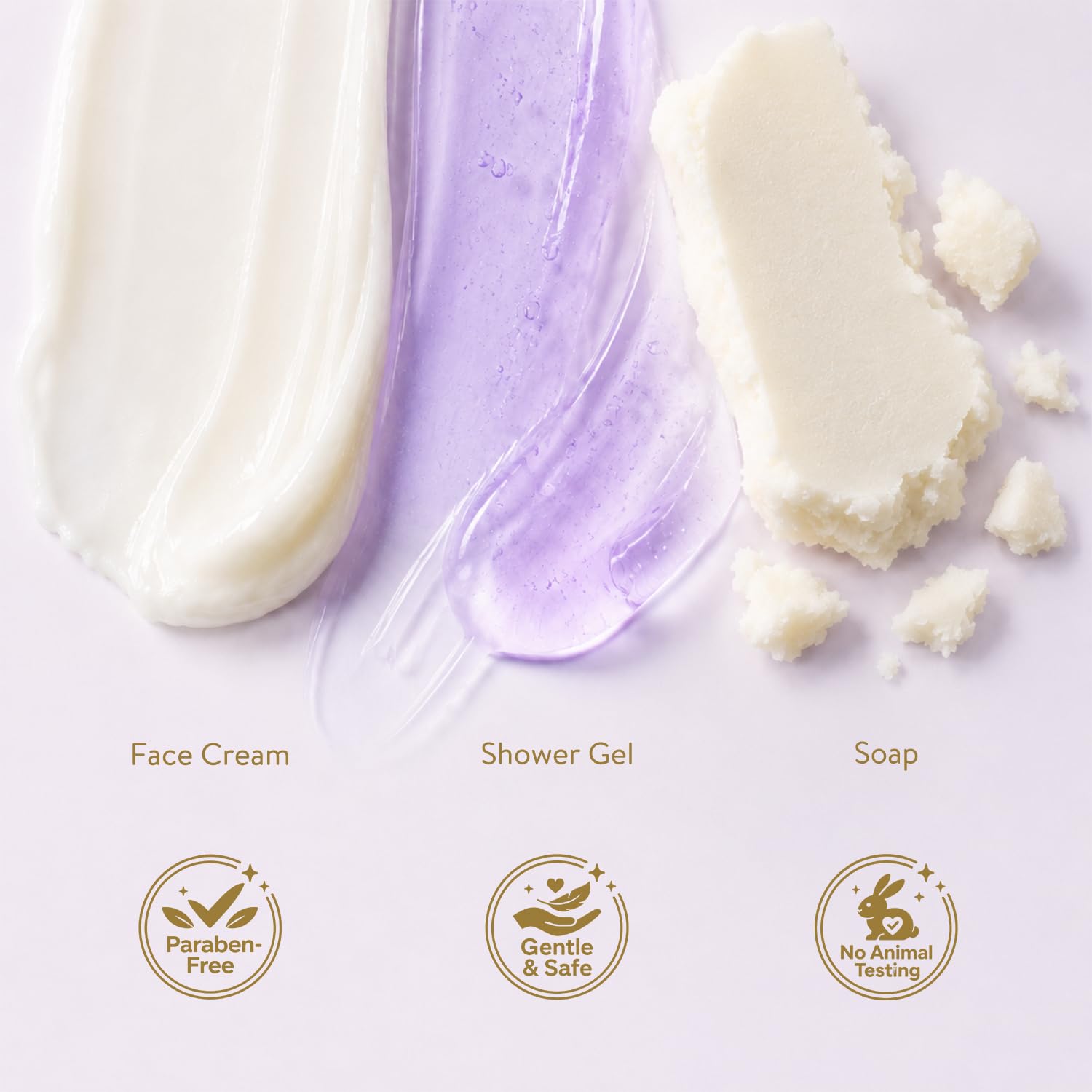 BODY & EARTH face cream texture on spoon showing lightweight hydration