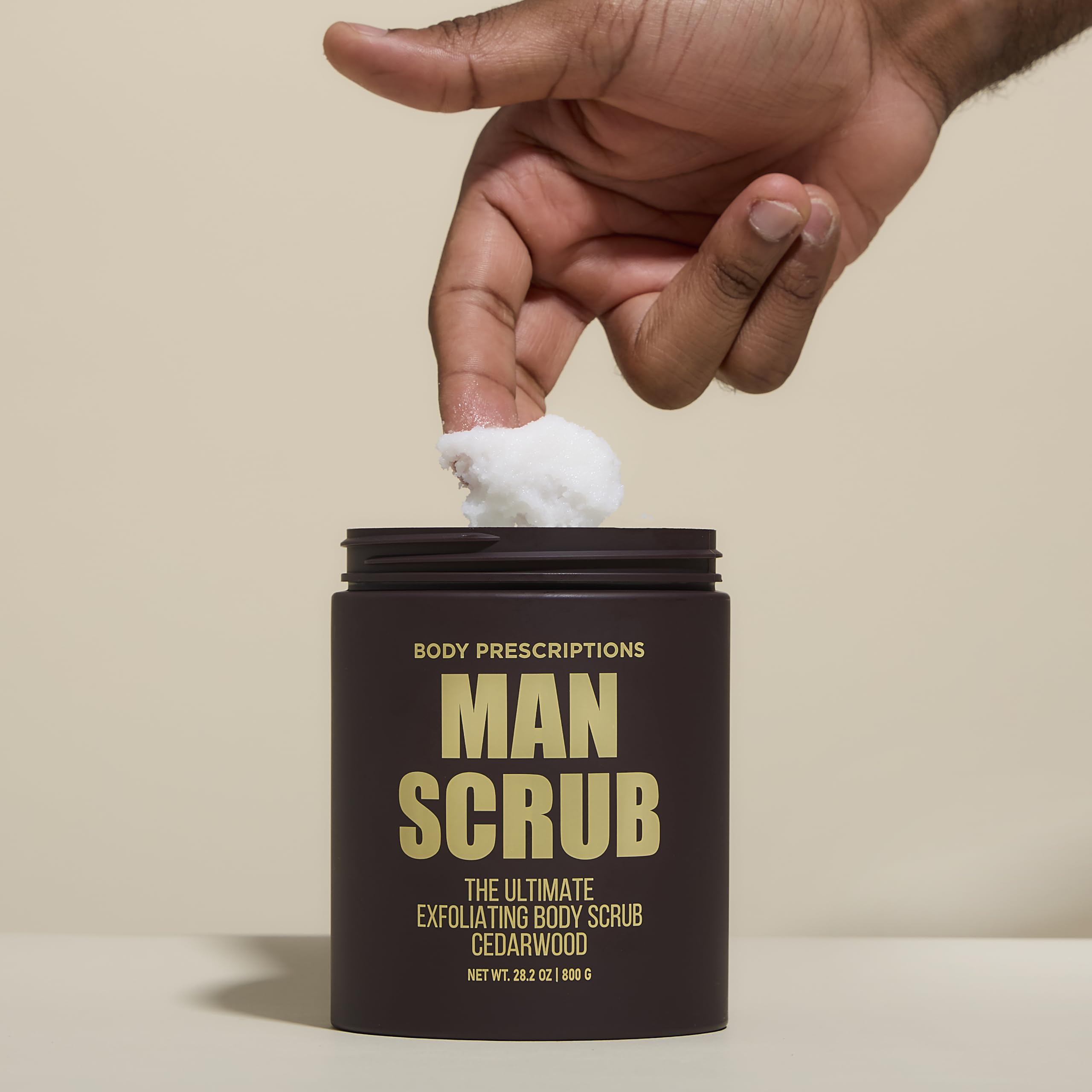 Body Prescriptions open jar displaying product inside and easy scoop access for convenience