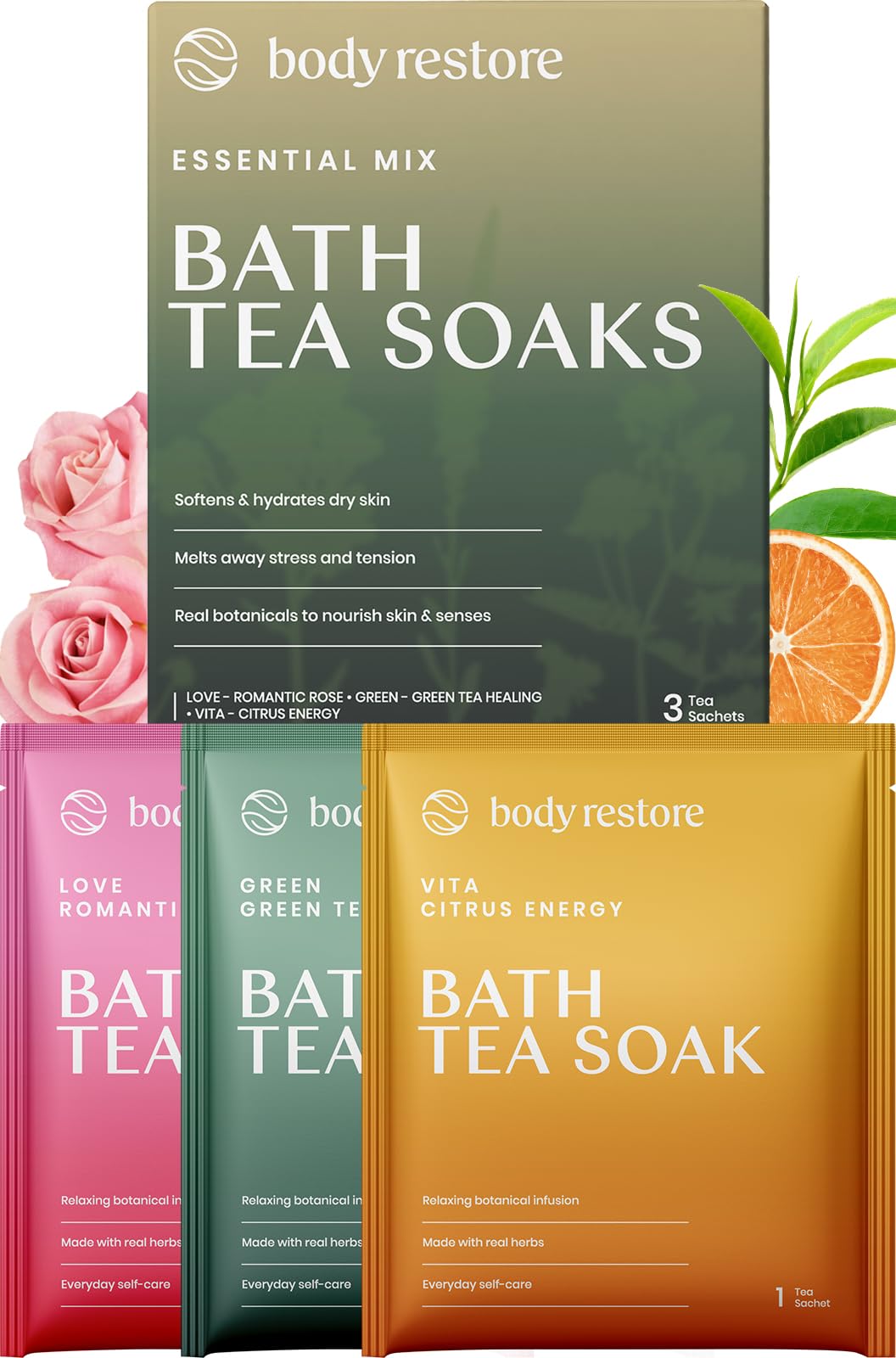 Body Restore front packaging showing three-scent variety, perfect gifting