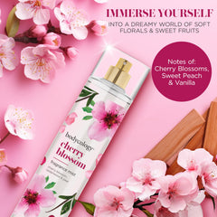Bodycology mist being sprayed for quick refresh and all-day scent benefit