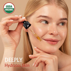 BodyJ4You label closeup displaying USDA Organic and cold-pressed benefits clearly