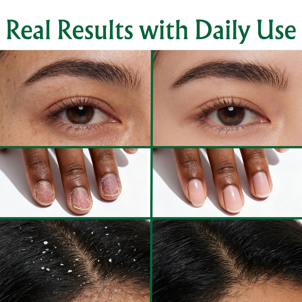 BodyJ4You oil texture pouring from dropper into hand, shows lightweight MCT absorption