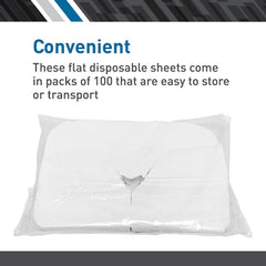 BodyMed disposable cover fitted on a massage headrest protecting upholstery