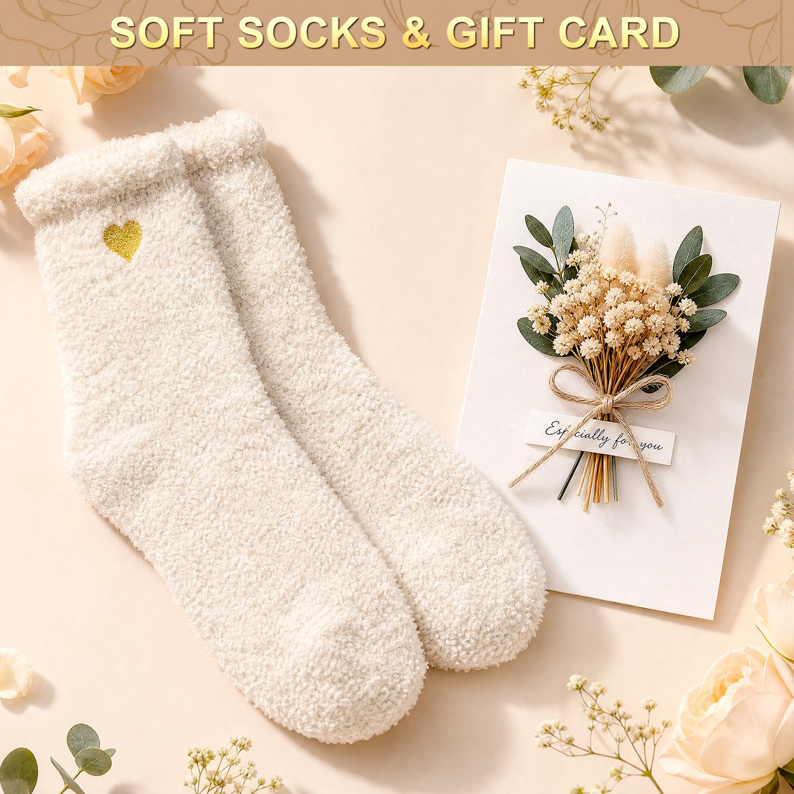BodyRefresh dried flower greeting card layered, offers decorative heartfelt note