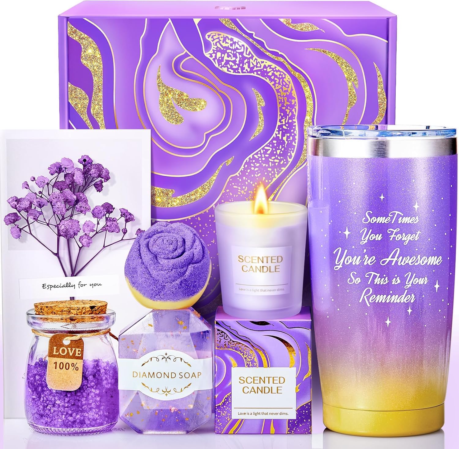 BodyRefresh front packaging showing purple box and gold floral accents, elegant gift appearance
