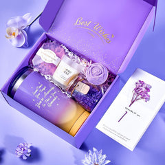 BodyRefresh lavender scented candle glowing to create calming, cozy atmosphere