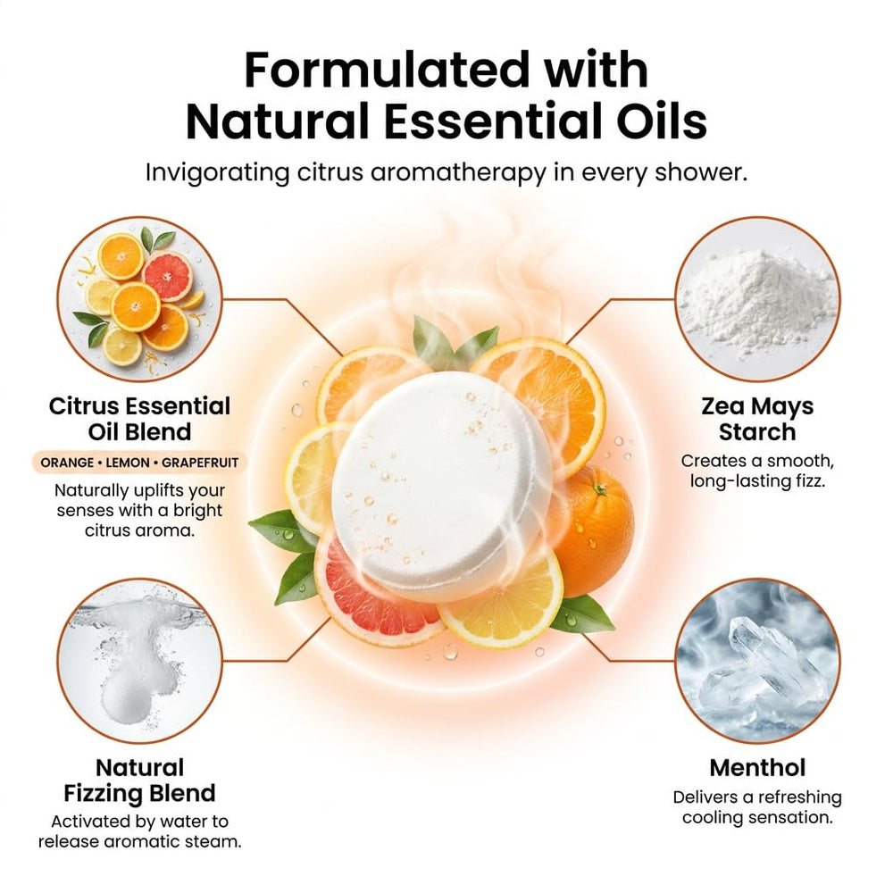 BodyRestore tablet dissolving in shower steam demonstrating aromatic release benefit