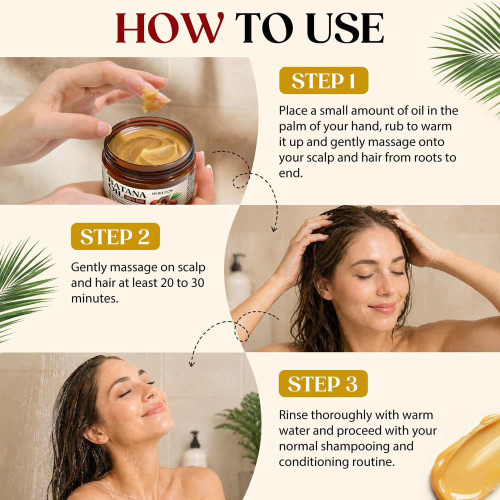Bofuoos used as hair mask in bathroom setting showing salon-style home treatment