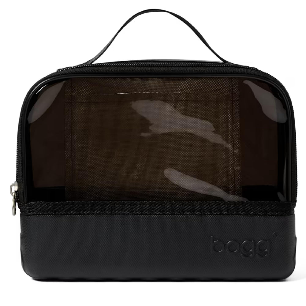 BOGG BAG front view showing compact LBD Black pouch and easy access benefit