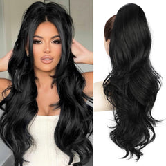 BOGSEA front view of packaged 26 inch ponytail, ready to wear