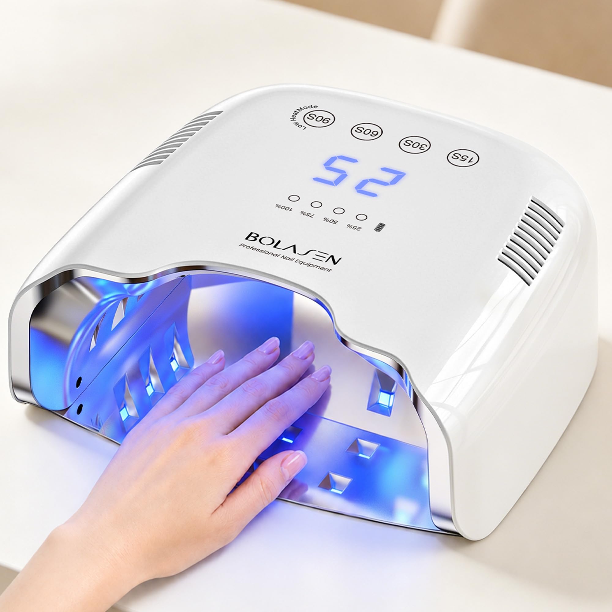 BOLASEN P30 Pro front view showing compact cordless design and controls for portable convenience