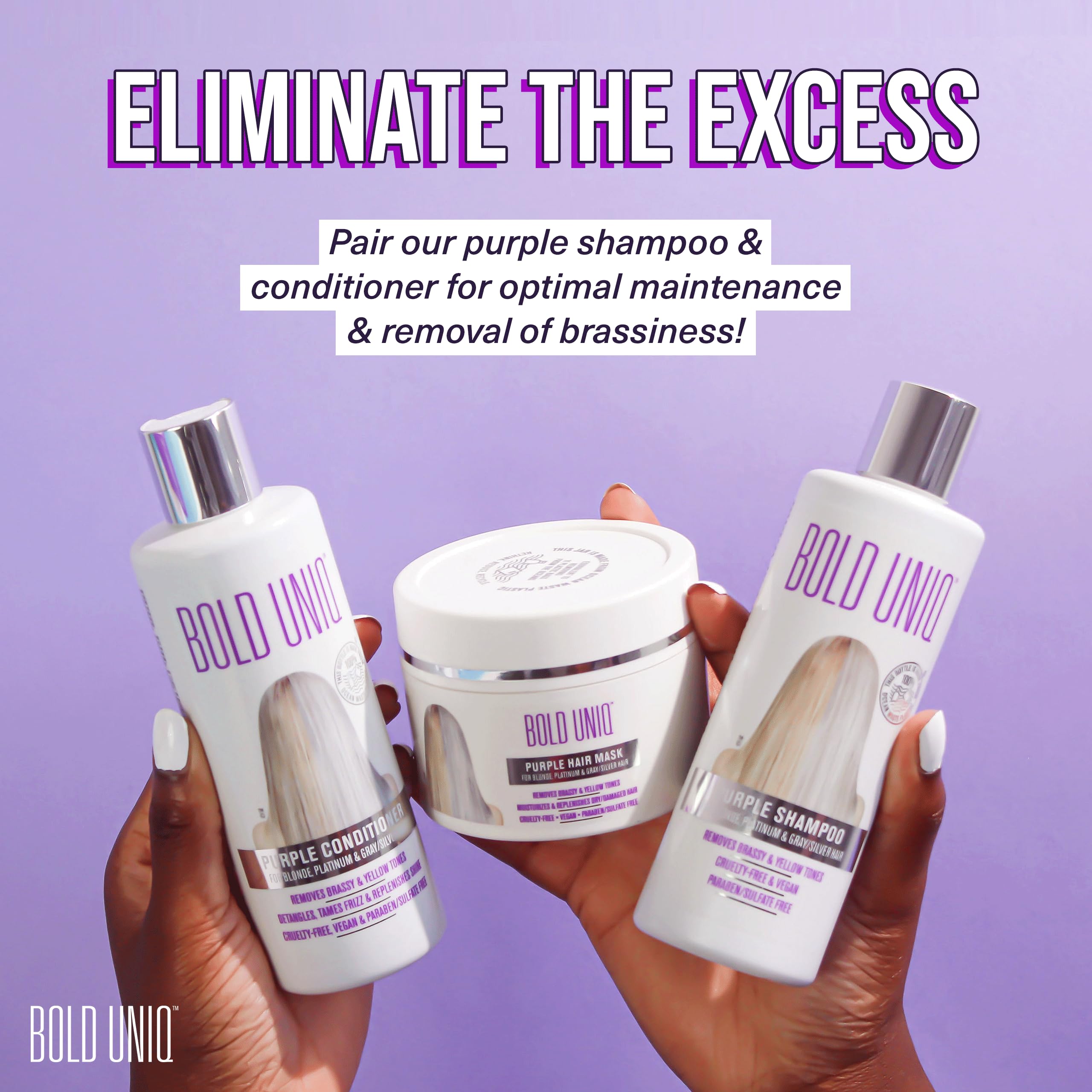 Bold Uniq jar on bathroom shelf within daily routine for salon-fresh hair