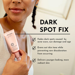 BOLDEN applying serum on hand demonstrating spreadability and quick absorption advantage