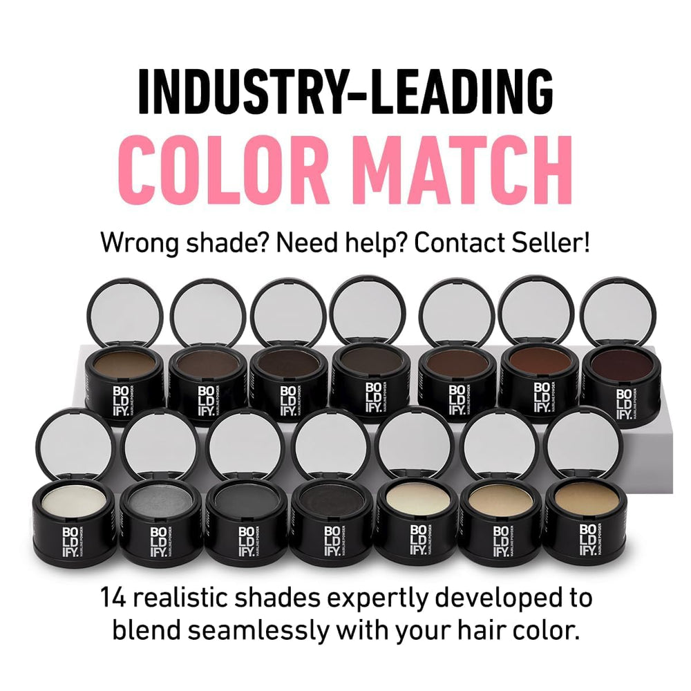Boldify used with angled brush to target hairline and give natural finish
