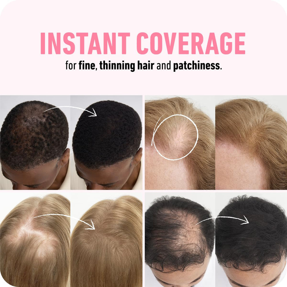 Applying Boldify fibers with hand and mirror for fast coverage benefit