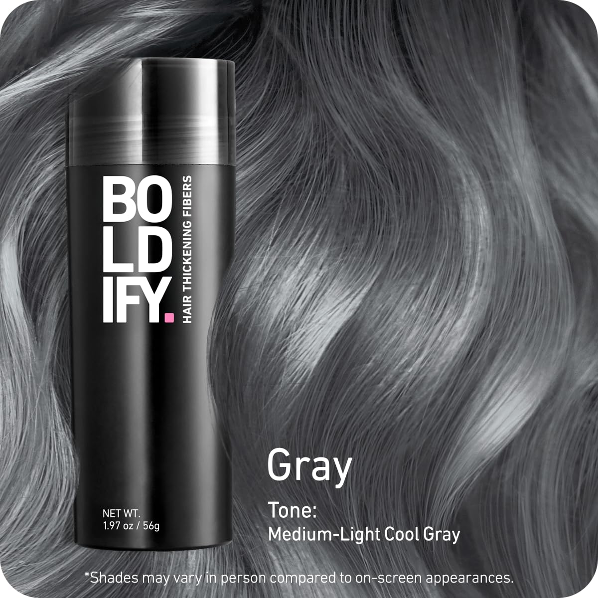 Boldify close-up of plant-based gray fibers showing soft texture and natural finish