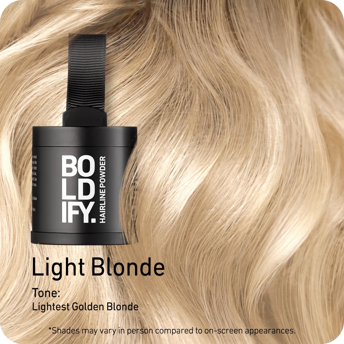 Boldify open compact with applicator demonstrating precise root coverage