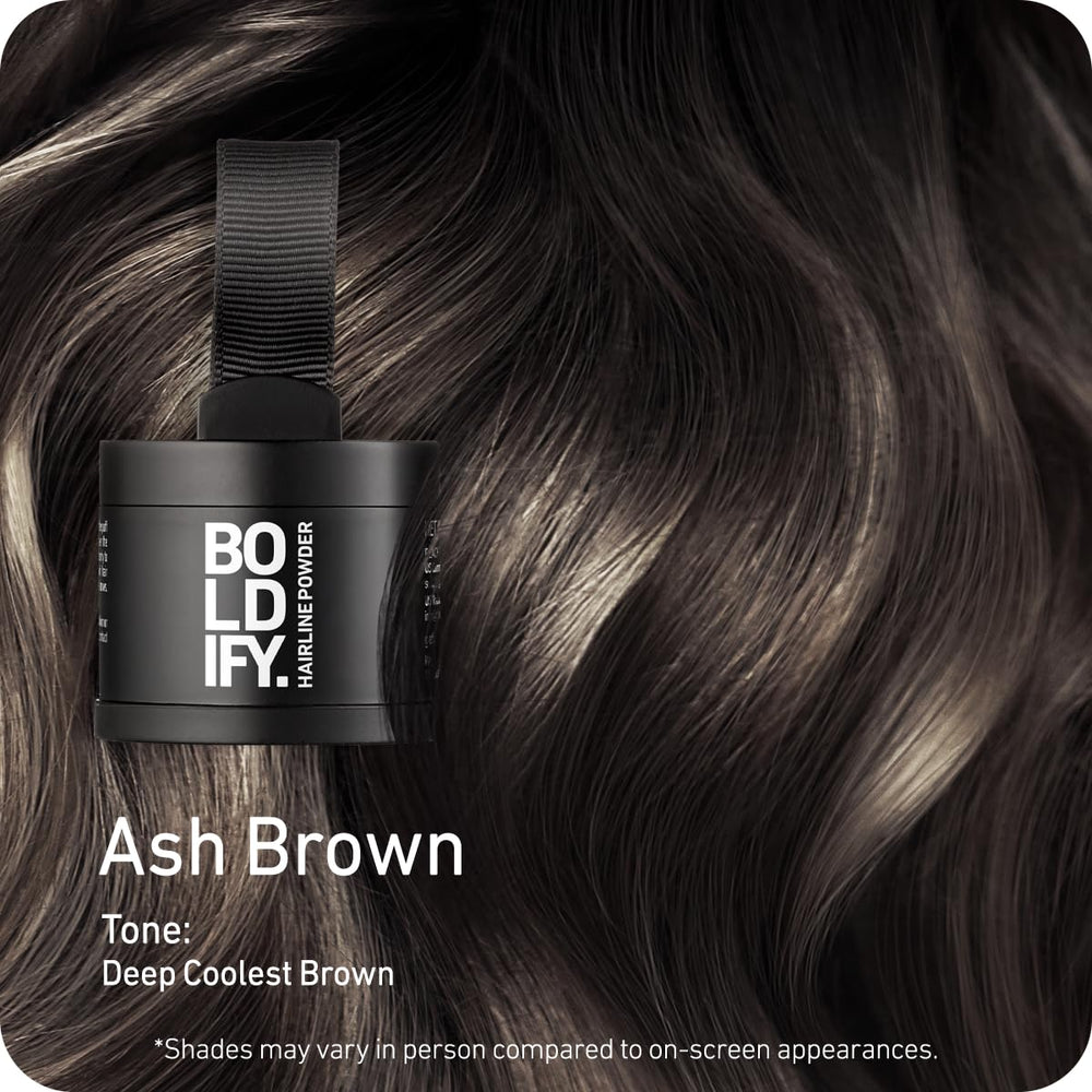 Boldify powder open to reveal pressed pan and applicator for precise control