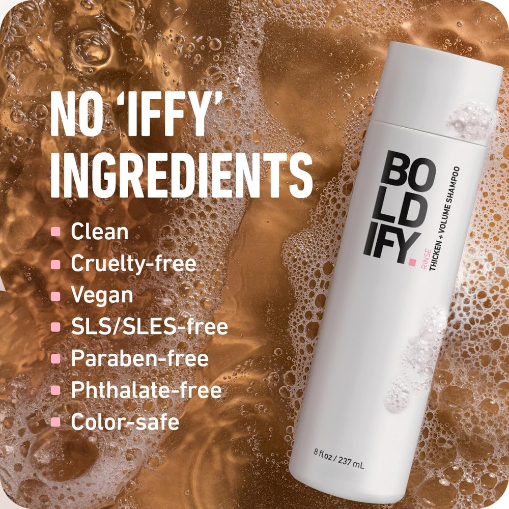 Boldify label closeup showing sulfate-free formula and product claims