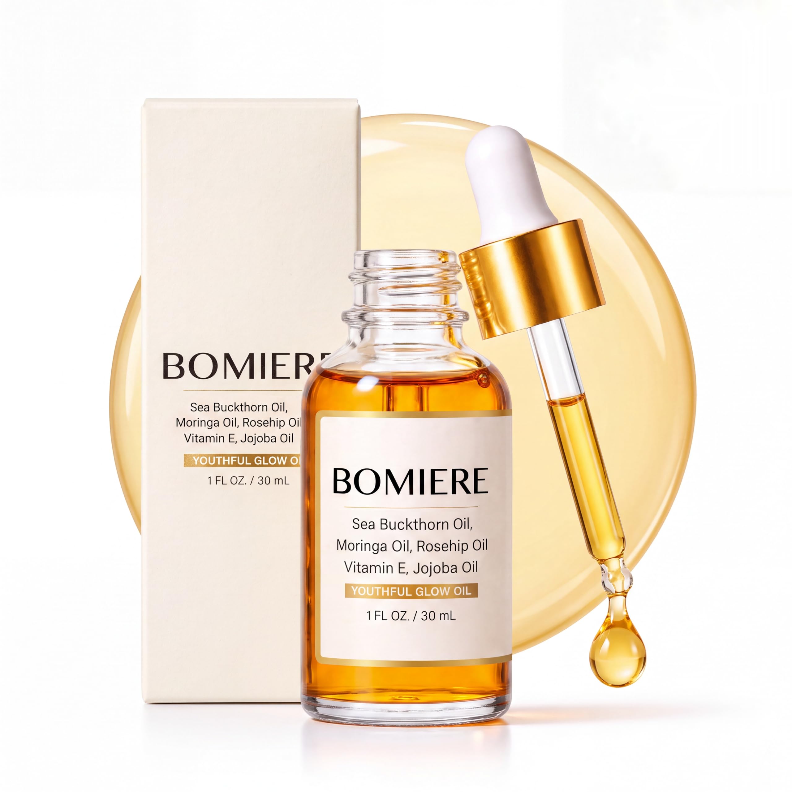 Bomiere label closeup showing clean ingredients list and vegan claim