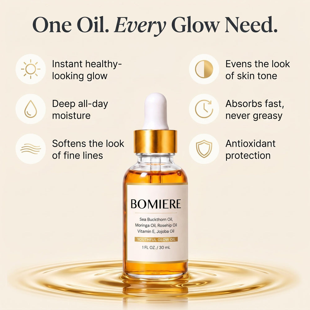 Bomiere applied at night illustrating lightweight hydration and comfortable feel