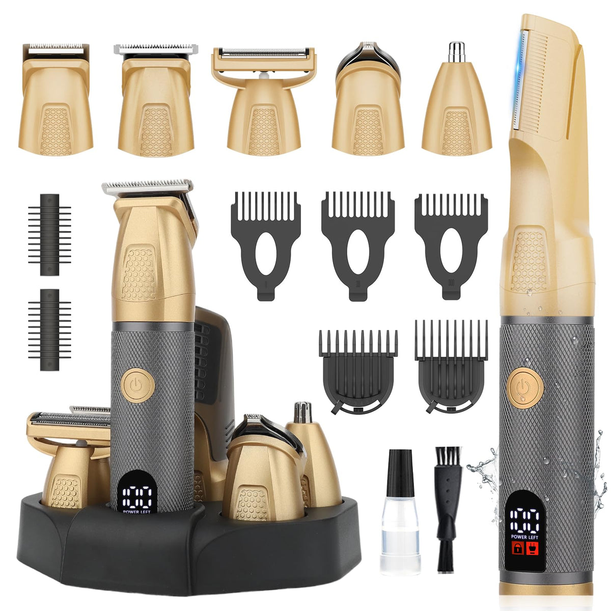 Bomxin front view showing full grooming kit and travel case, convenient organization