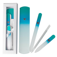 Bona Fide Beauty gift box front view showing elegant blue packaging and ready-to-gift presentation