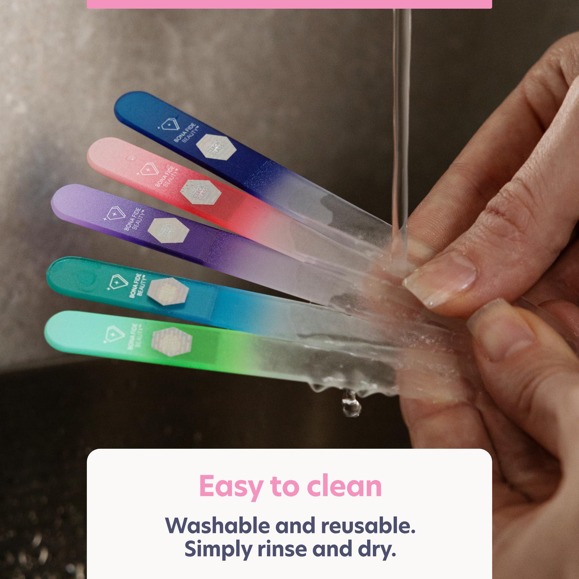 BONA FIDE BEAUTY single file inside hard case protecting the glass for safe storage