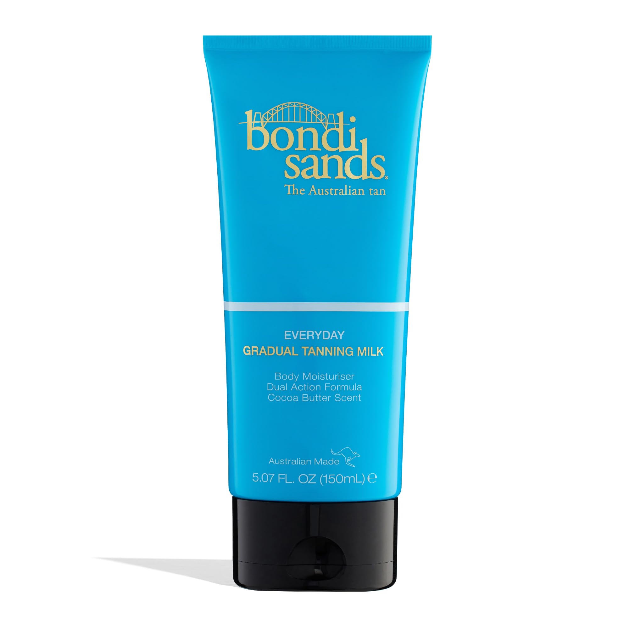 Bondi Sands bottle front view showing packaging and benefits