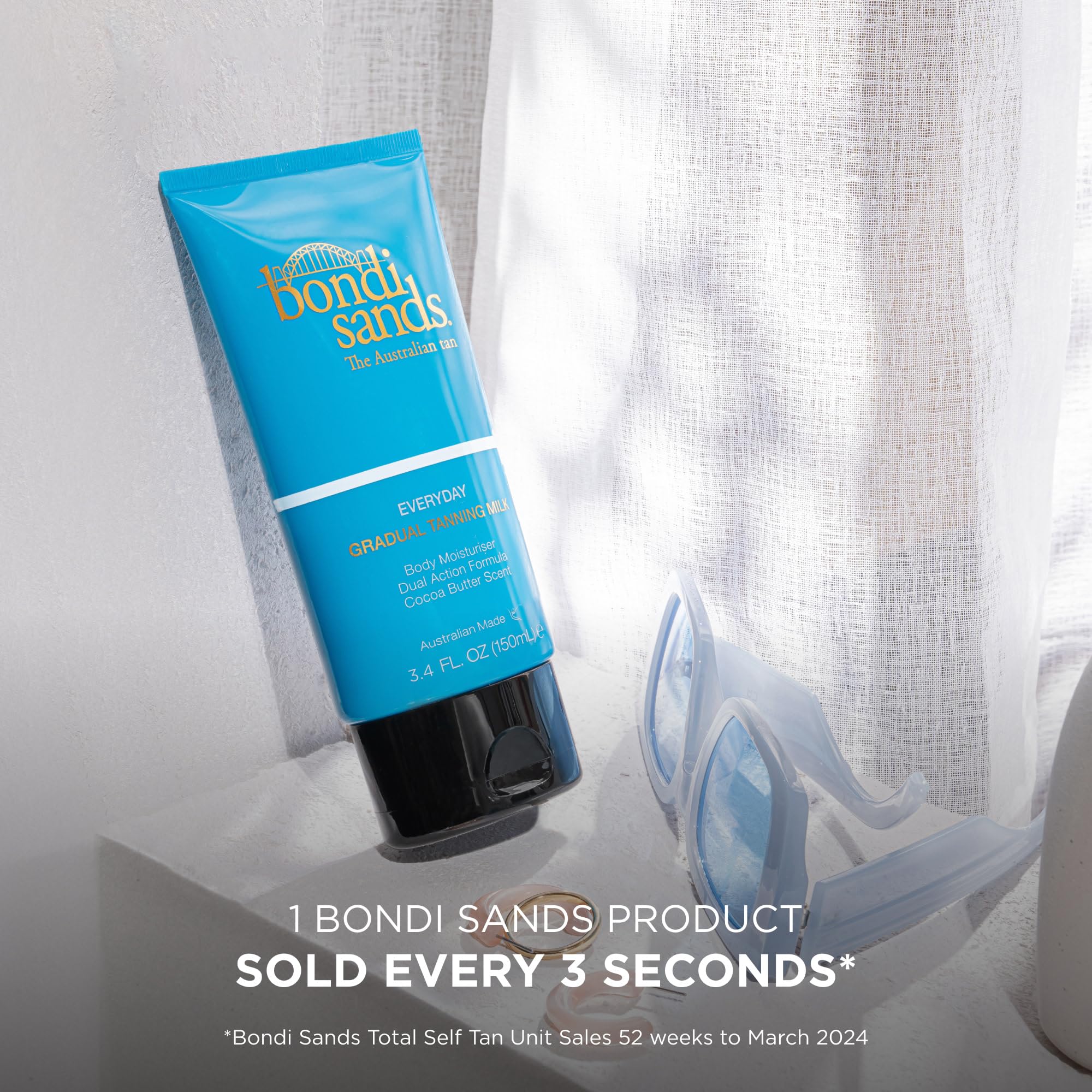 Bondi Sands milky texture close-up highlighting smooth absorption