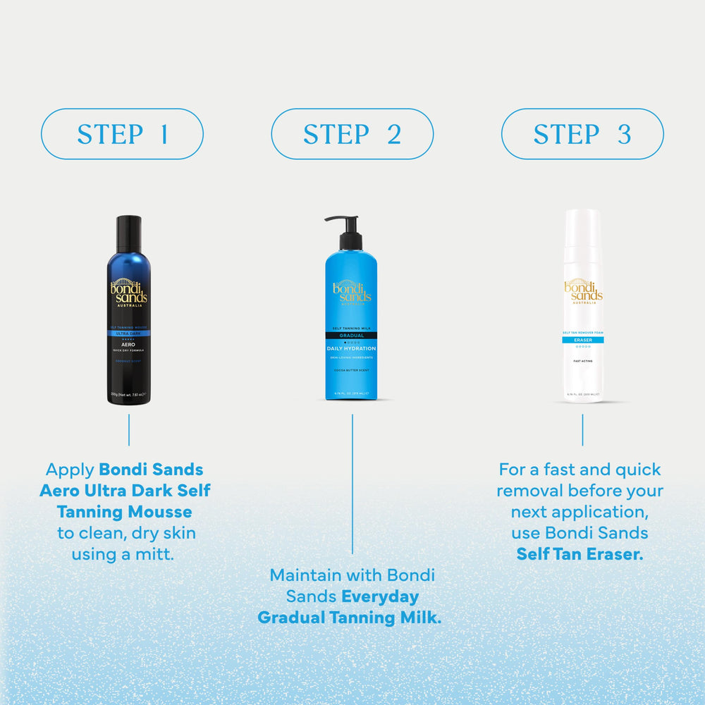 Bondi Sands can in hand showing travel-friendly size benefit